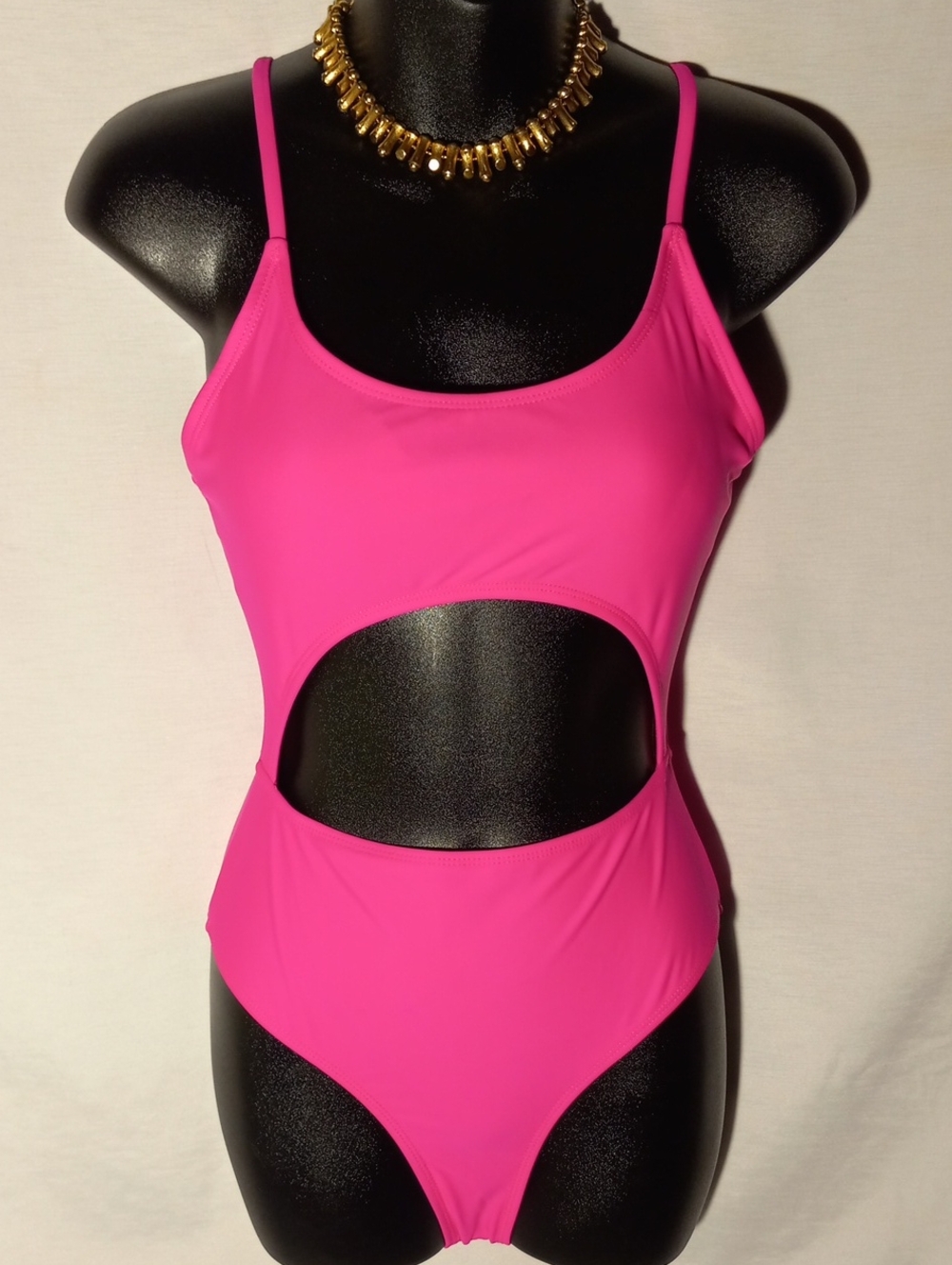Women's Cutout One-Piece Swimsuit - Hot Pink